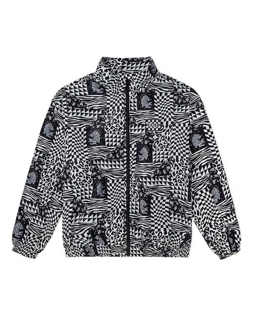 Vans Black Ss22 Grid Full Print Jacket Couple Style for men