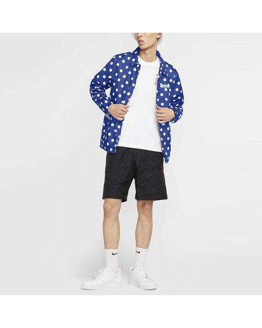 Nike Blue Windproof Breathable Polka Dots Printing Long Sleeves Jacket for men