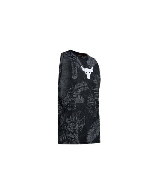 Under Armour Black Project Rock Aloha Camo Tank Top for men