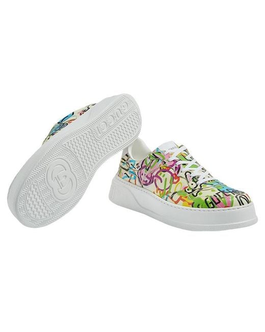 Gucci White (Wmns) Chunky B Gg Graffiti Print Sneakers Multi'