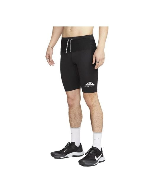 Nike Black Trail Dri-Fit Lava Loops 1/2-Length Trail Running Tights for men