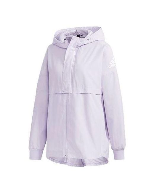 Adidas Purple (Wmns) Wb Logo Printing Hooded Jacket