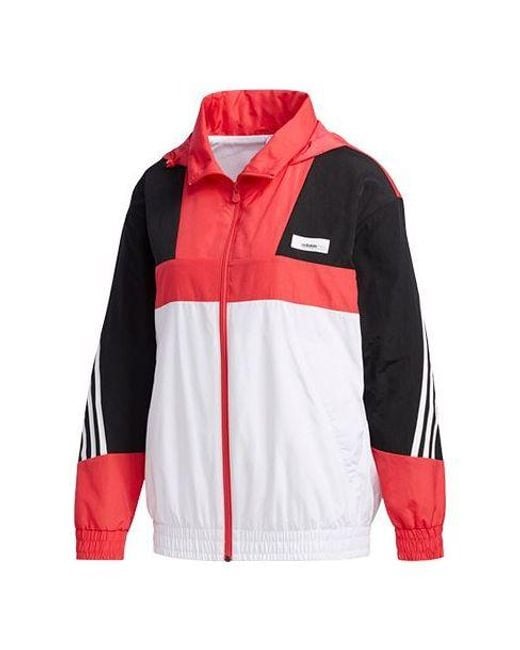 Adidas Red (Wmns) Neo Printing Hooded Jacket