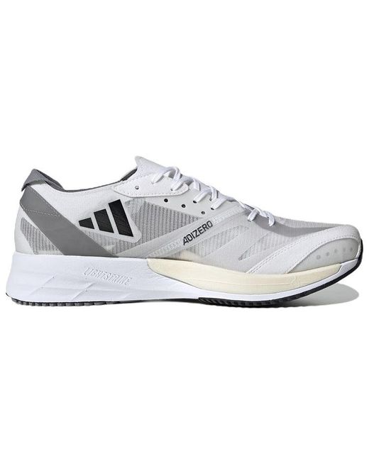 Adidas White Adizero Adios 7 for men