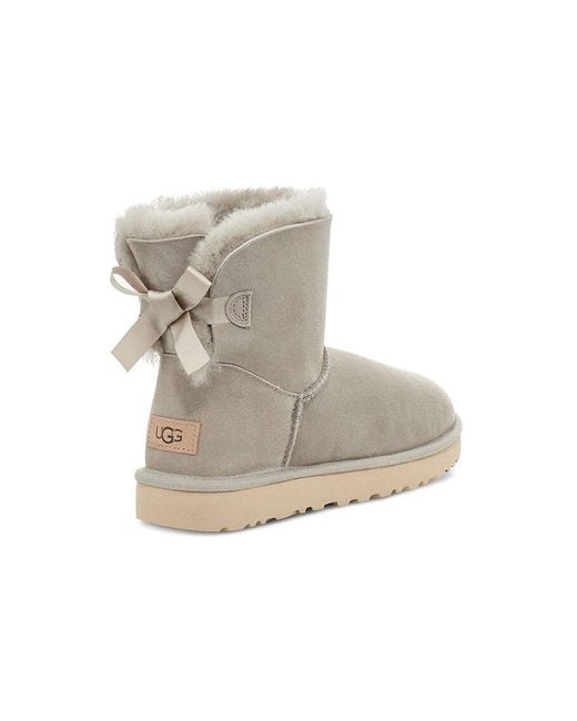 Ugg Gray (Wmns) Mini Bailey Bow Ii Fleece Lined Light
