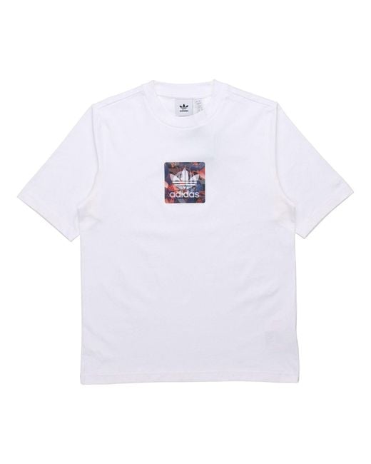 Adidas White Originals Cny Graphic Tee Printed Logo for men