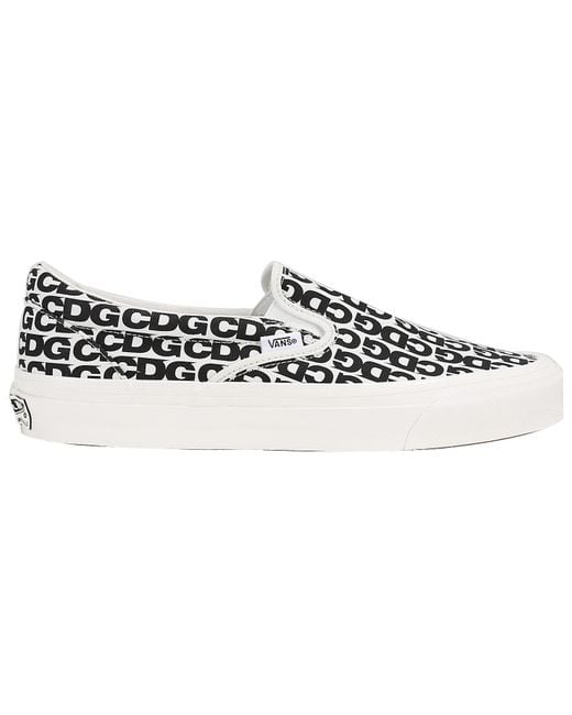 Vans White Comme Des Garcons X Og Classic Slip-On 'Cdg Print for men