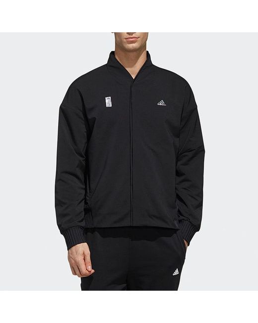 Adidas Blue Wj Jkt Warm Logo Print Sport Shuttle Jacket for men