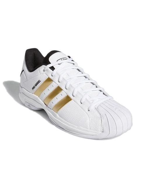 Adidas White Pro Model 2G Low Metallic' for men