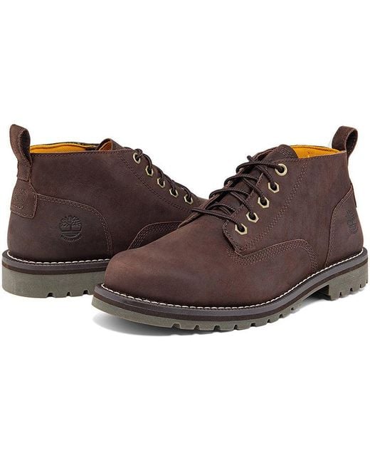 Timberland Brown Redwood Falls Waterproof Wide Fit Chukka Boots 'Dark Full Grain' for men