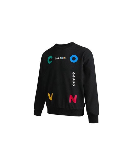 Converse Blue Sports Contrast Letter Print Crew Neck Sweatshirt for men
