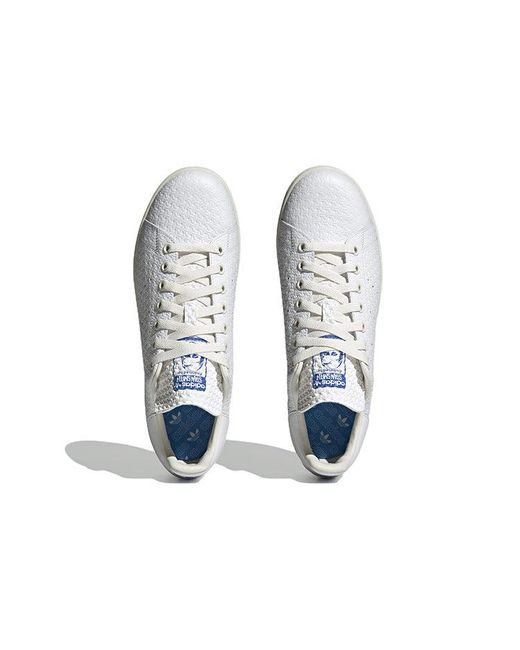 Adidas White Stan Smith 'Debossed Geometric Print' for men