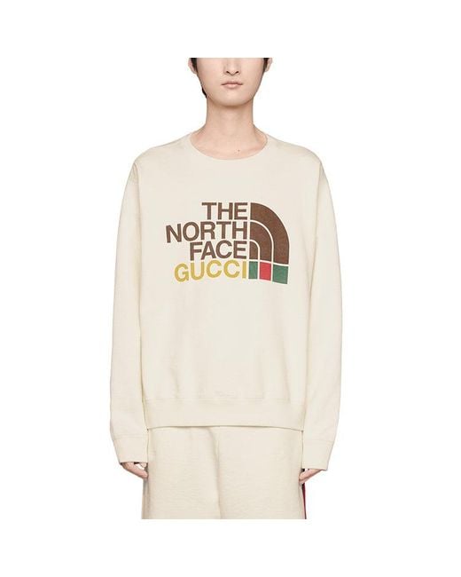 Gucci White X The North Face Cotton Sweatshirt 'Ivory' for men