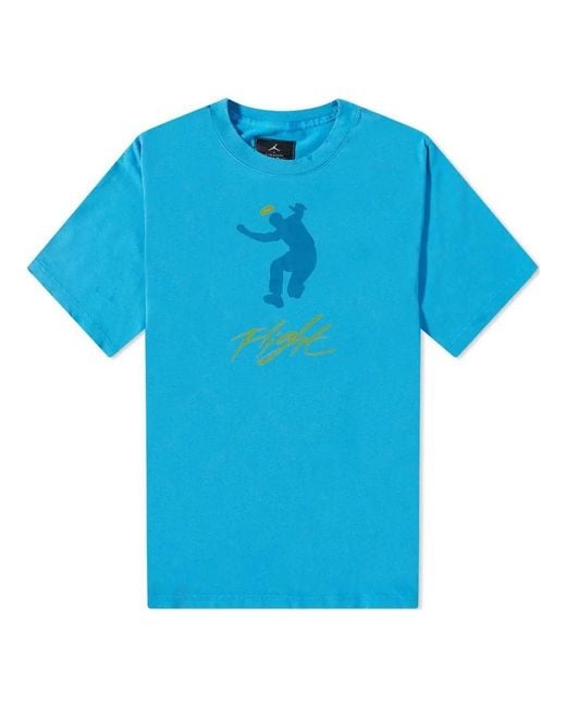 Nike Blue X Union Crossover Solid Color Alphabet Pattern Cartoon Printing Round Neck Short Sleeve Us Edition for men