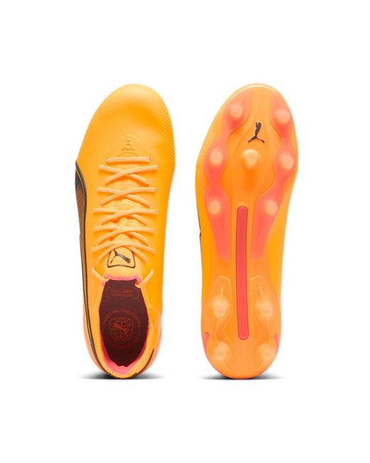 PUMA S King Ultimate Firm Ground Football Boots Orange/black 8 for men