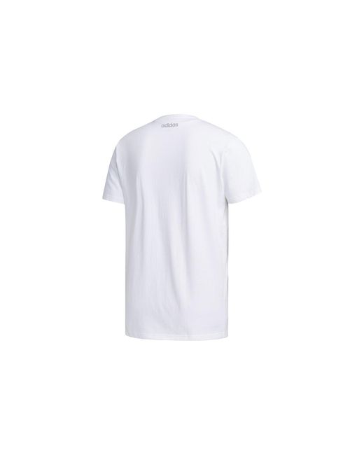 Adidas White Neo Fav Photo T 2 Contrasting Colors Pattern Casual Sports Short Sleeve for men