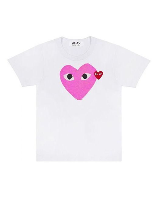 COMME DES GARÇONS PLAY Pink (Wmns) Colored Heart Tee