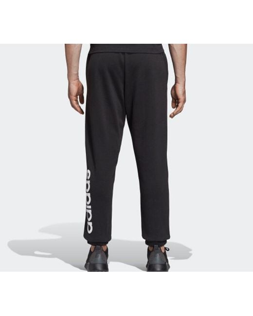 Adidas Blue Neo Essentials Linear Tapered Logo Knit Long Pants for men