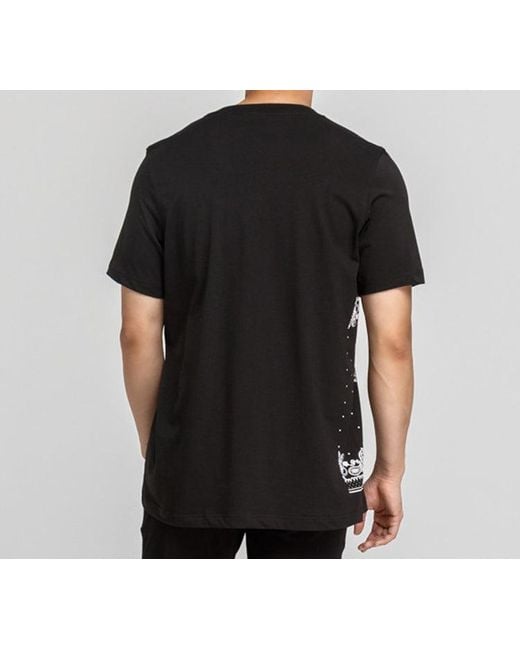 Adidas Black Originals Side Cashew Printing Sports Short Sleeve for men