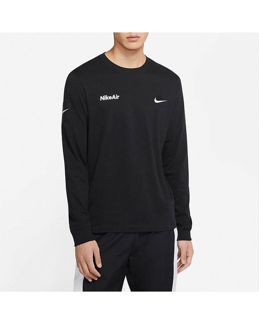 Nike Black Casual Sports Round Neck Logo Long Sleeves for men