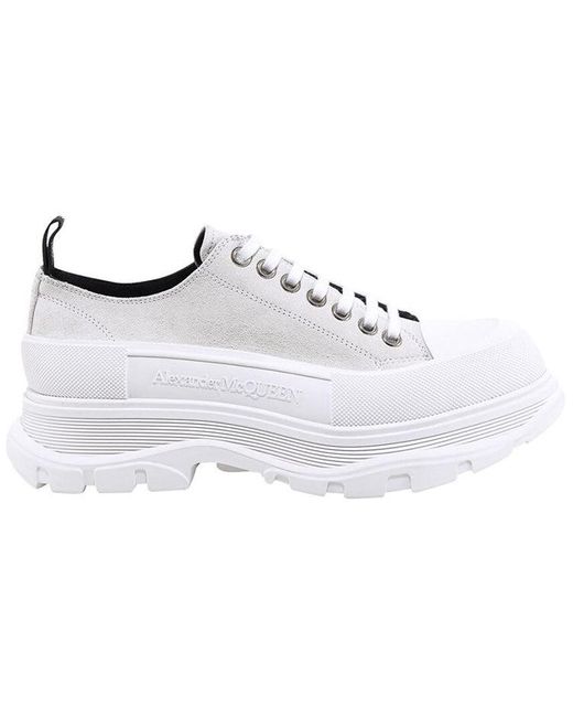McQueen White Tread Slick Lace-Up for men
