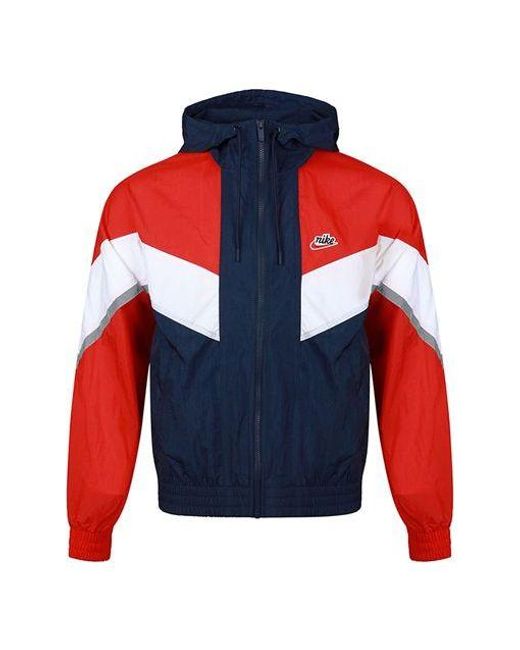 Nike Blue Sportswear Windrunner+ Hooded Windproof Reflective Jacket for men