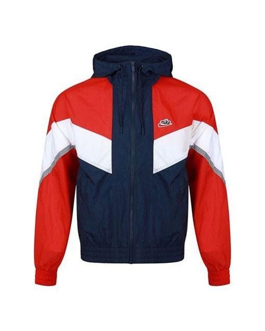 Nike Blue Sportswear Windrunner+ Hooded Windproof Reflective Jacket for men
