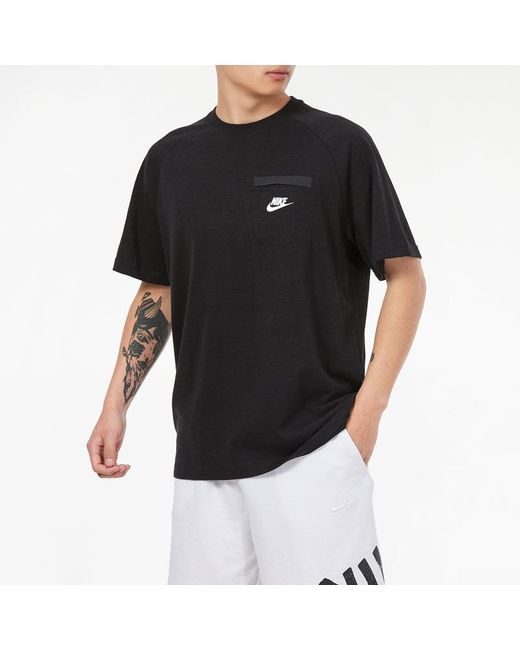 Nike Black Sports Training Loose Breathable Round Neck Short Sleeve for men