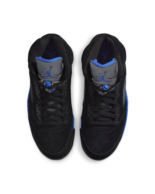 Nike Blue Air Jordan 5 Retro Shoes In Black, for men