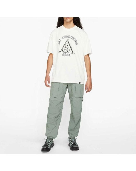 Nike White Acg Outdoor Sports Alphabet Printing Short Sleeve for men