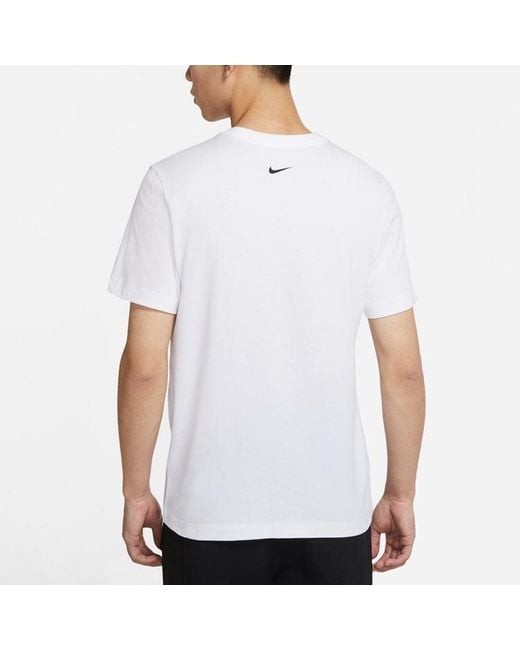 Nike White Lebron Strive For Greatness Basketball Sports Alphabet Printing Round Neck Short Sleeve T-Shirt for men