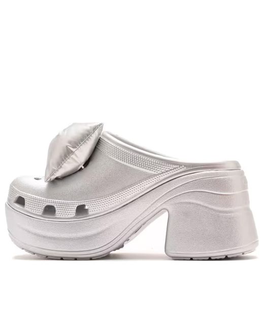 CROCSTM Gray (Wmns) Siren Metallic Bow Clogs
