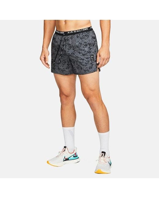 Nike Black Alphabet Pattern Loose Lacing Sports Shorts for men