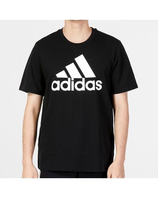 Adidas Black Essentials Single Jersey Big Logo T-Shirt for men