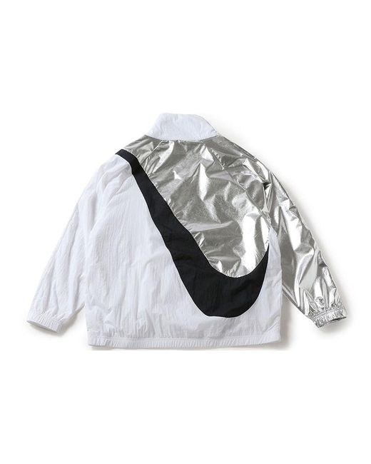 Nike Gray Swoosh Jacket Woven Cb Gel Large Multicolor Splicing