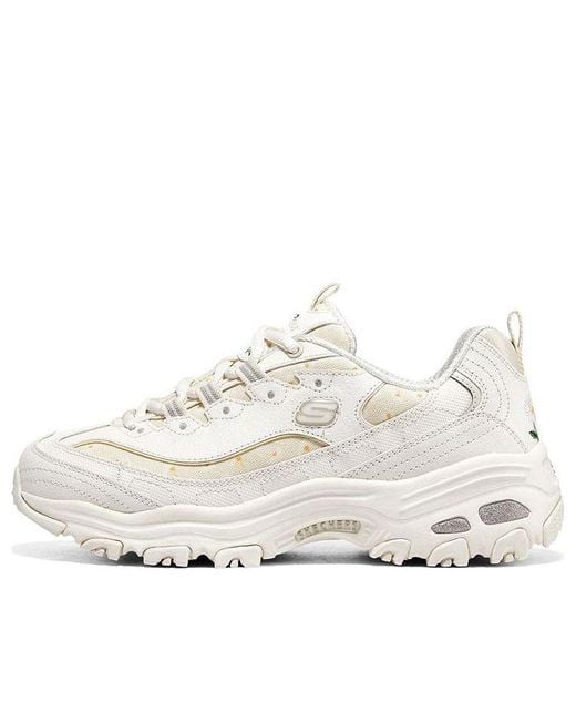 Skechers White (Wmns) D'Lites 1.0 Sneakers