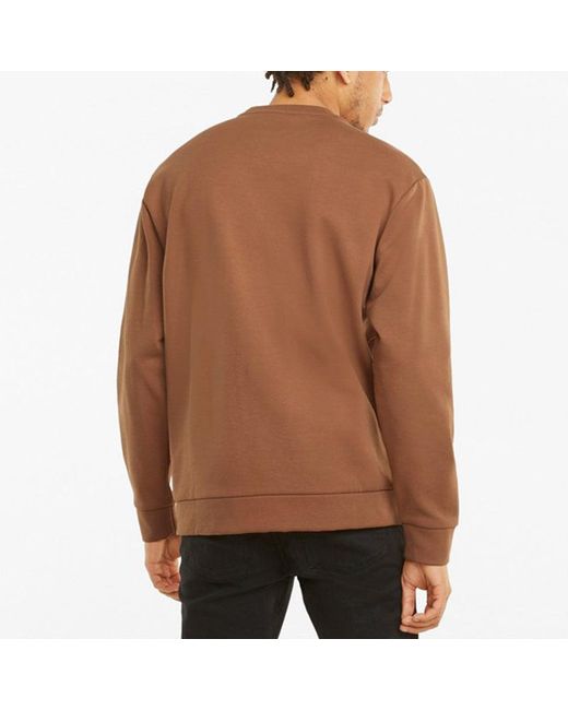 PUMA Brown Winterized Crew Logo for men