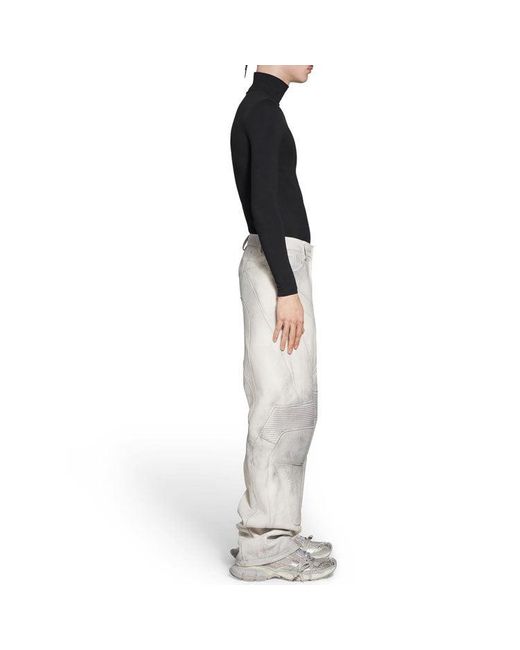 Balenciaga Gray Biker Baggy Pants for men