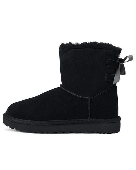 Ugg Black (Wmns) Mini Continuity Bow Fleece Lined