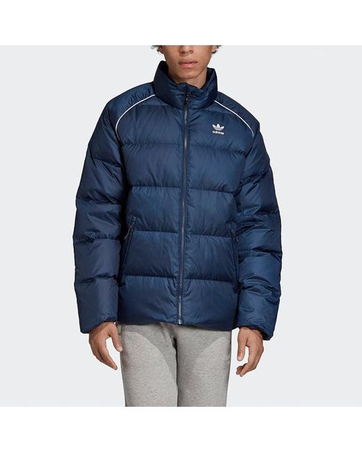 Adidas Blue Down Puffer Trefoil Jacket for men