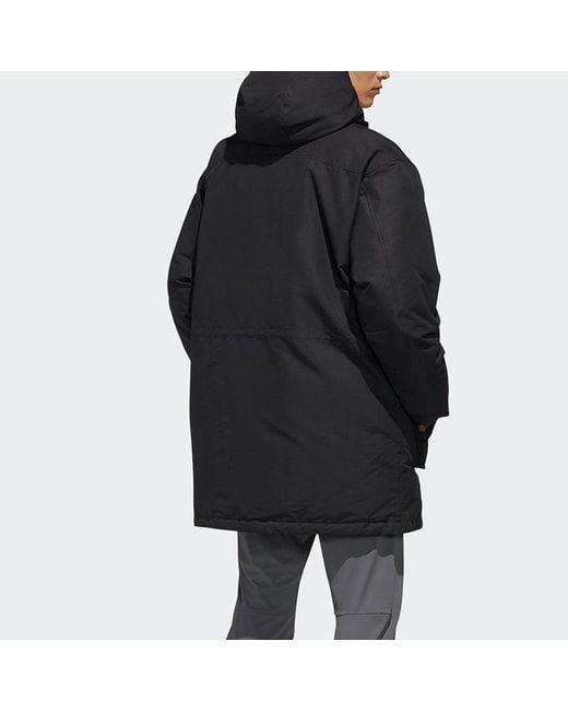 Adidas Black Xplr Dwn Stay Warm Outdoor Hooded Down Jacket for men