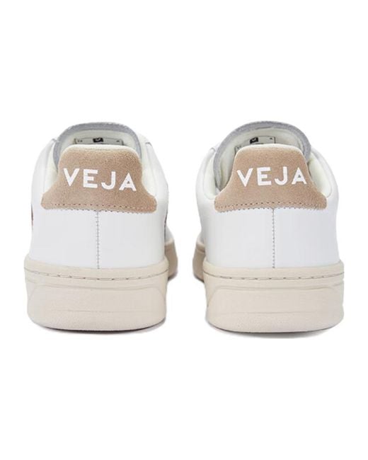 Veja White V-12 Leather 'Extra Dune'