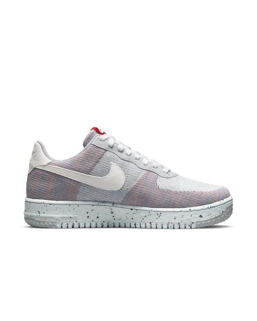 Nike White Air Force 1 Crater Flyknit 'Wolf' for men