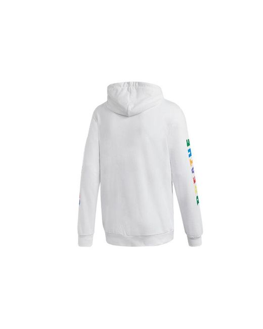 Adidas White Originals X Crossover Printing Half Zipper Hooded Casual Sports for men