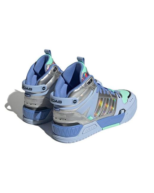 Adidas Blue Neo D-Pad Mid Shoes Metallic' for men