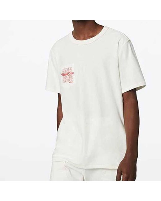 Converse White Reversible Alphabet Printing Short Sleeve Creamy for men