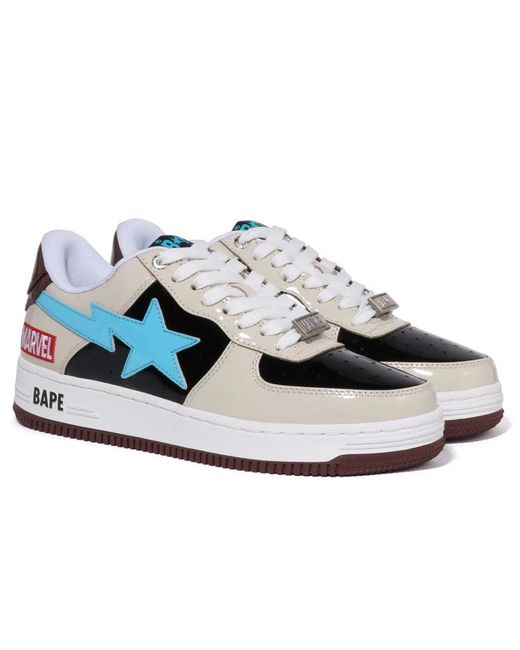 A Bathing Ape Blue X Marvel Comics Bape Sta Low 'Cream' 0Zxshm191906J-Gyb for men