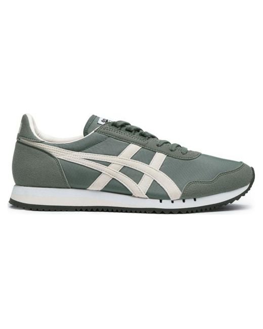 Onitsuka Tiger Green Dualio Marathon Running Shoes Cream' for men