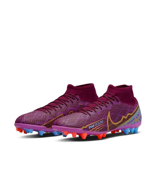 Nike Purple Mercurial Superfly 9 Ag Burdundy' for men