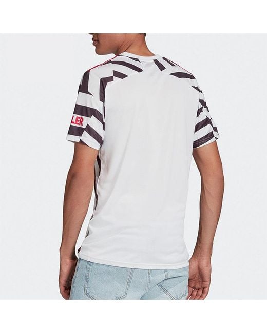 Adidas White Manchester United Away Fan Edition Sports Jersey for men